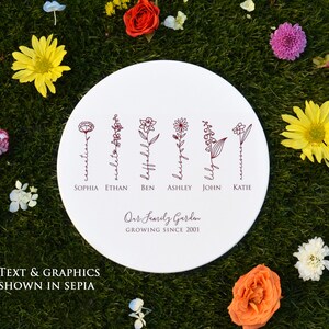 Garden of Love Personalized Garden Tile, Birth Month Garden Stone, Family Entry Decoration, Grandma Gift, Mom Gift image 8