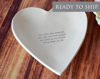 As Long as I'm Living Your Baby I'll Be - READY TO SHIP - Large Heart Bowl