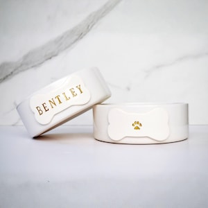 Personalized Dog Bowl, Custom Dog Bowl, Dog Gift, Puppy Gift -  Small/Medium Size - Ceramic