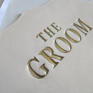 Large The Bride & The Groom Wedding Sign Set to Hang on Chair, Wedding Decorations and Photo Prop READY TO SHIP image 4