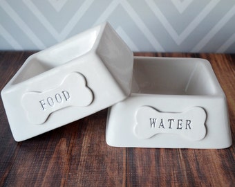 Personalized Square Food or Water Dog Bowl -  1 Small/Medium Size Bowl - Dog Gift, Pet Gift, Custom Dog Bowl, Dog Lover Gift, Puppy Gift