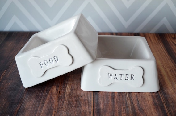 square ceramic dog bowls
