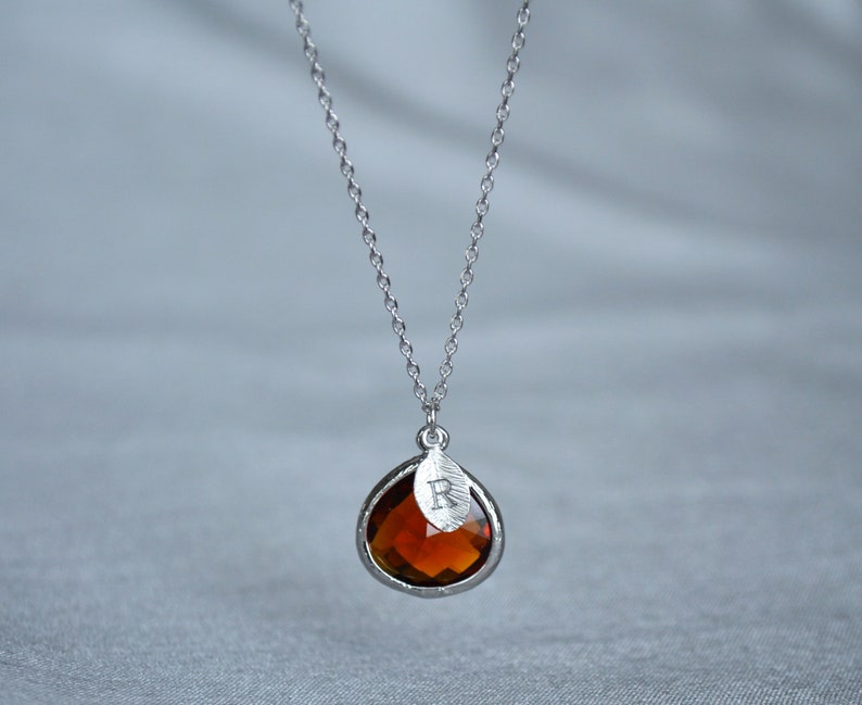 Personalized Topaz Necklace November Birthstone Necklace image 8