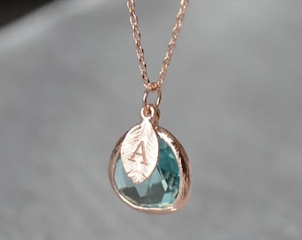Mother's Day Gift - Personalized Aquamarine Necklace, Mom Gift, Mothers Day Gift for Her, Jewelry Gift for Mom, Birthstone Necklace