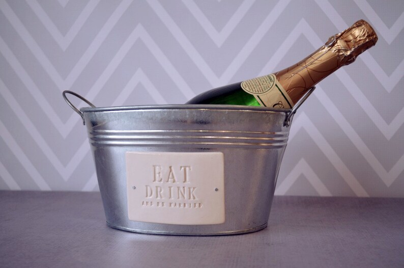 Eat Drink and Be Married Champagne Bucket Wedding Gift Etsy