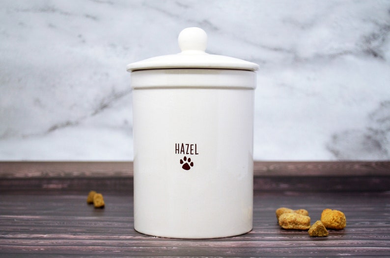 Personalized Dog Treat Jar, Dog Gift, Puppy Gift, Dog Lover Gift, Treat Jar with Name 16 ounces image 1