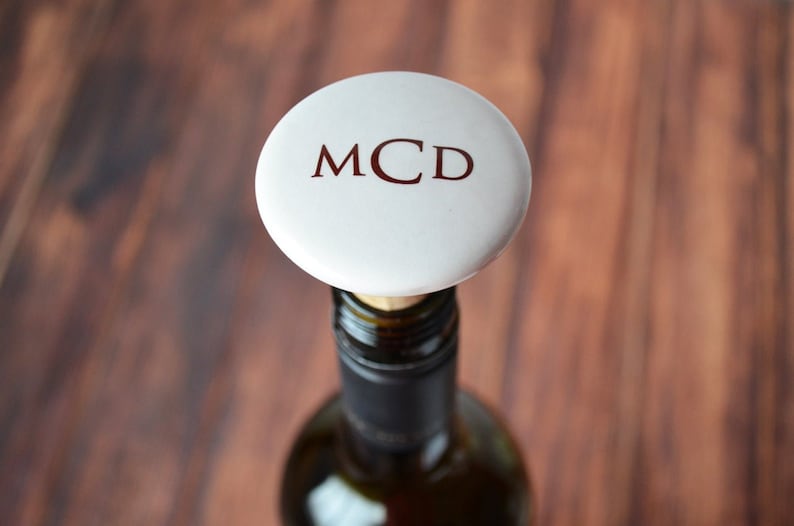 Personalized Wine Stopper With Names and Date Monogram or Etsy