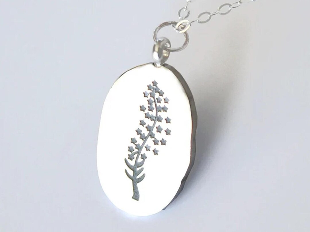 July Birth Flower Necklace, Larkspur Birth Flower Necklace, Birthstone Stone Necklace, Mom Gift