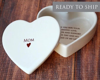 READY TO SHIP - Mother of the Bride Gift - Heart Box - Mom - Keepsake Box