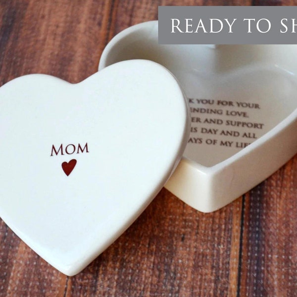 READY TO SHIP - Mother of the Bride Gift - Heart Box - Mom - Keepsake Box