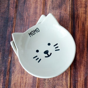 Personalized Cat Bowl, Custom Cat Dish, Cat Gift, Kitten Bowl, Kitten Gift, Personalized Cat Food Dish 1, with Face