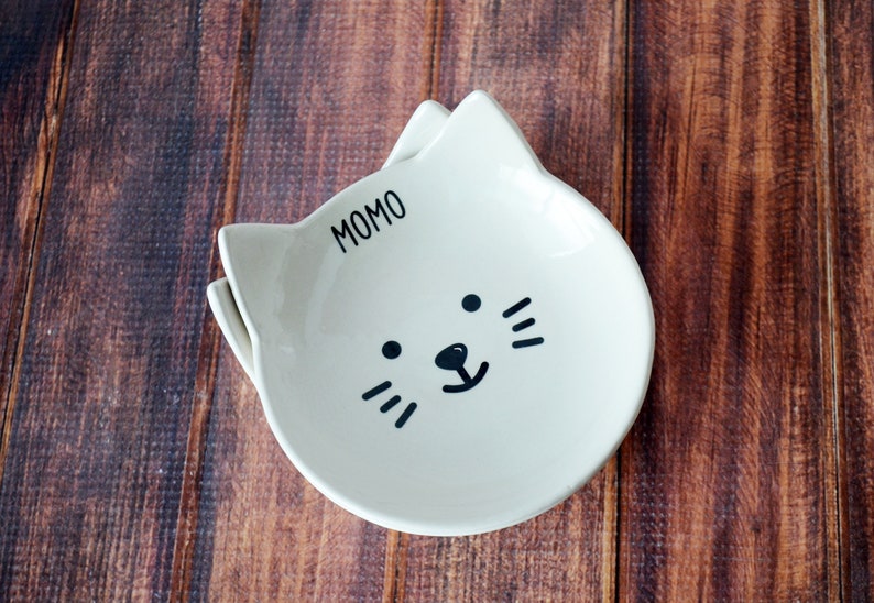 Personalized Cat Bowl, Custom Cat Dish, Cat Gift, Kitten Bowl, Kitten Gift, Personalized Cat Food Dish 1, with Face