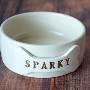 Extra Small Dog Bowl, Puppy Dog Bowl, Personalized Dog Bowl, Dog Dish, Dog Bowl With Name or Paw Print Ceramic image 3