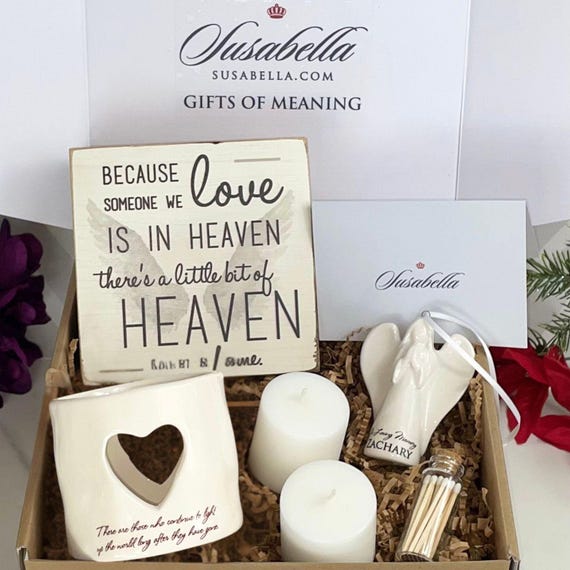 Sympathy Gift Box, Personalized Memorial Candle, Loss Gift, Remembrance Gift, Bereavement Gift, Angel Ornament, Memorial Gift Box, Susabella