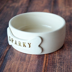 Extra Small Dog Bowl, Puppy Dog Bowl, Personalized Dog Bowl, Dog Dish, Dog Bowl With Name or Paw Print Ceramic image 2