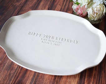 Personalized Birthday Gift or Signature Guestbook Platter  - Personalized with Name and Date