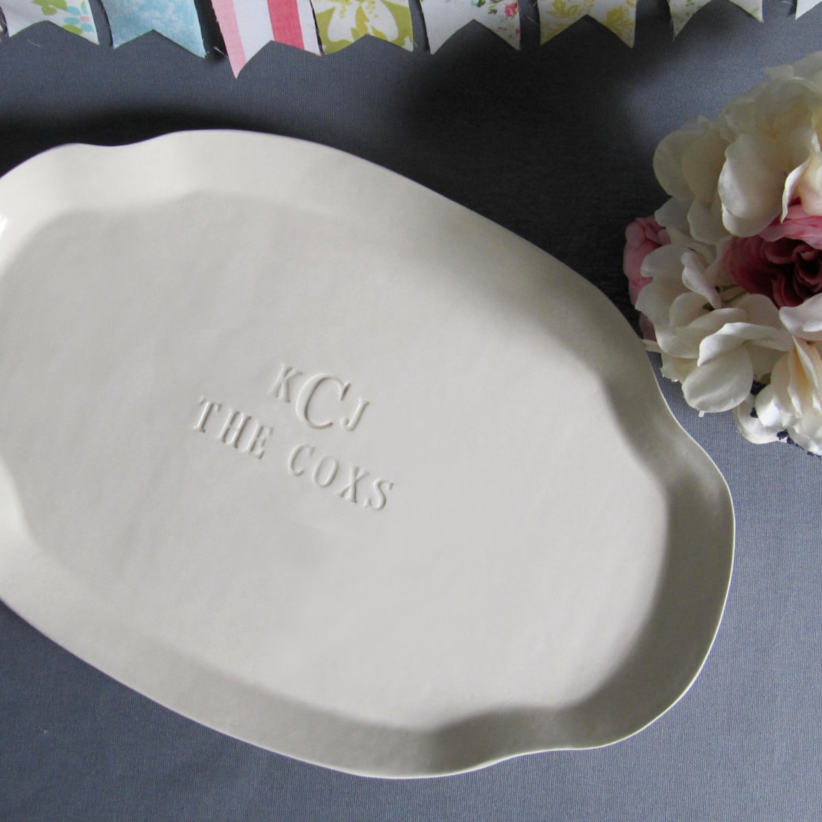 Wedding Gift, Engagement Gift or Signature Guestbook Platter - Personalized With Monogram and Name - Etsy