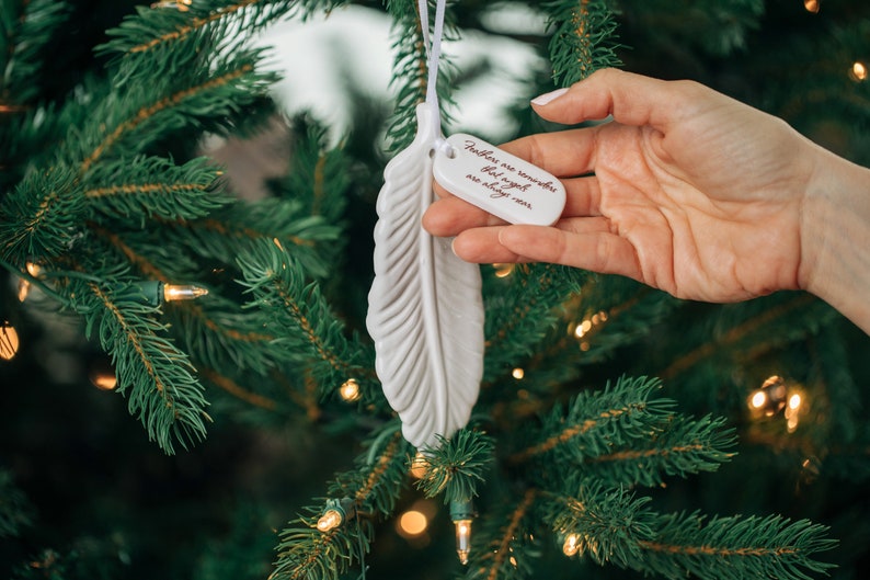 Sympathy Ornament, Feather Sympathy Gift, Sympathy Feather Ornament READY TO SHIP Feathers Are Reminders That Angels Are Always Near image 6