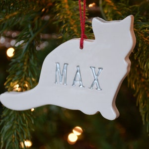 Cat Christmas Ornament, Cat Gift, Personalized Cat Ornament, Kitten Ornament, Custom Cat Ornament with Name Christmas Gift for Cat Lover image 4