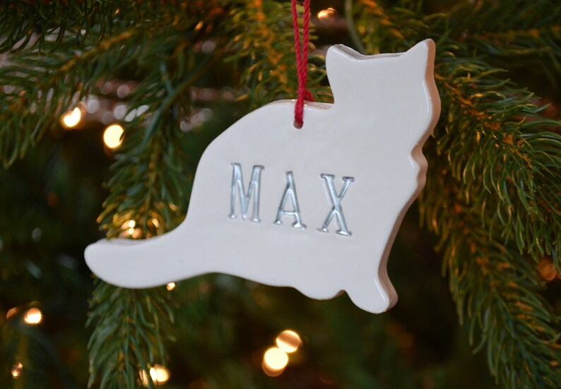 Cat Christmas Ornament, Cat Gift, Personalized Cat Ornament, Kitten Ornament, Custom Cat Ornament with Name Christmas Gift for Cat Lover image 4