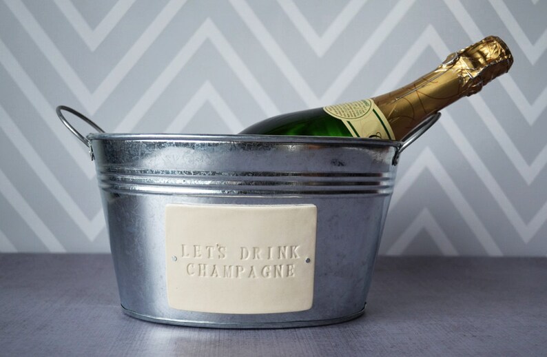 Let's Drink Champagne Champagne Bucket Wedding Gift Etsy