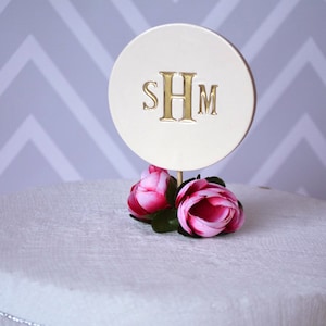 PERSONALIZED Ceramic Modern Wedding Cake Topper - Available in different colors