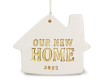 Christmas Ornament - Our New Home 2024 - House Ornament, Christmas Gift, Housewarming Gift, Gift for New Homeowners - READY TO SHIP