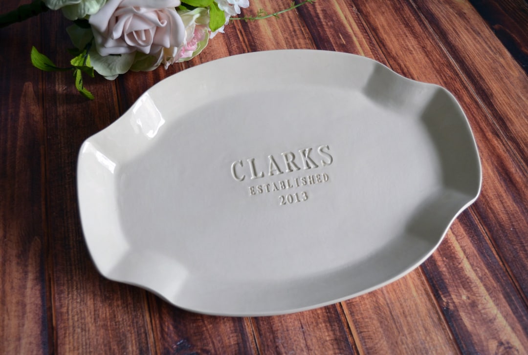 Wedding Gift, Anniversary Gift, Bridal Shower Gift or Housewarming Gift - Personalized Platter - No, gift box