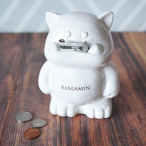 Schattige monster-spaarpot - personaliseer met naam! Perfect voor korting en cadeaus voor kinderen