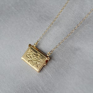 Envelope Locket Necklace, Letter Locket, Gift for Her, Gift for Mom, Mom Necklace, Gold Locket image 7