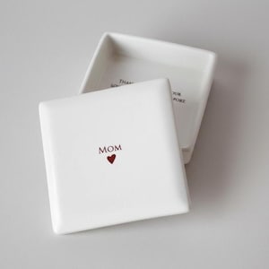 Personalized Mom Keepsake Box – White Ceramic - Mother of Bride or Groom Gift