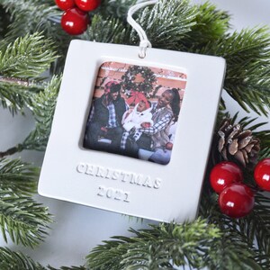 First Christmas Ornament 2024 READY TO SHIP Square Picture Frame Ornament, Family Ornament, Baby or Child Ornament, Wedding Ornament image 3