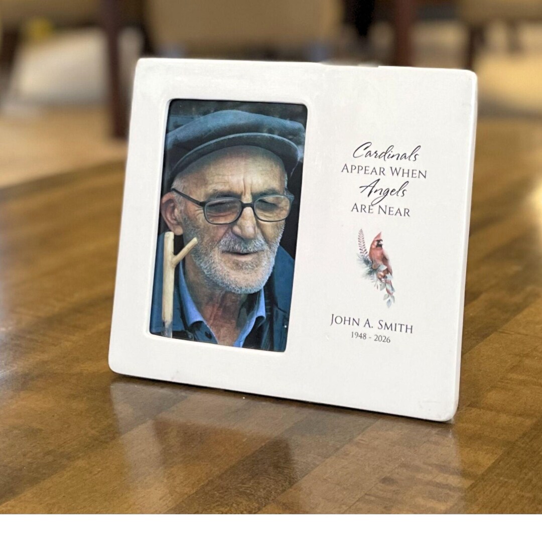Personalized Memorial Glazed Ceramic Frame, Cardinals Appear When ...