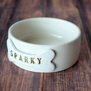 Extra Small Dog Bowl, Puppy Dog Bowl, Personalized Dog Bowl, Dog Dish, Dog Bowl With Name or Paw Print Ceramic image 4