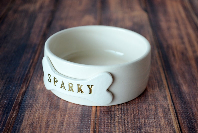 Extra Small Dog Bowl, Puppy Dog Bowl, Personalized Dog Bowl, Dog Dish, Dog Bowl With Name or Paw Print Ceramic image 4