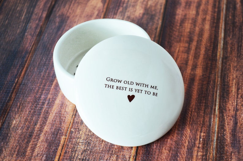 Gift for Wife, Gift To Bride from Groom, Gift for Wife on Wedding Day Keepsake Box Grow old with me, the best is yet to be image 8