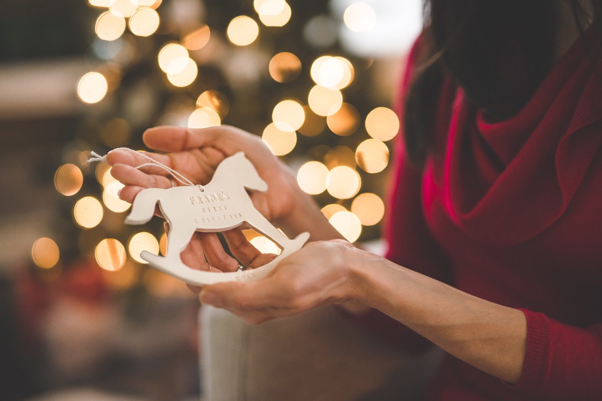 Ornement de Cheval à Bascule, Premier Ornement Noël Personnalisé Pour Bébé, Cadeau Ornement Nouveau-