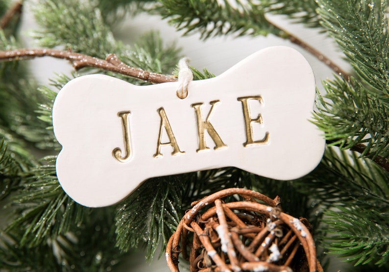 Personalized Dog Christmas Ornament w/ Name, Dog Ornament, Dog Bone Ornament, Christmas Pet Ornament, Holiday Gift for Dog Lovers, Dog Gift image 9