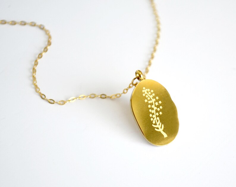 July Birth Flower Necklace Larkspur Birth Flower Necklace Etsy