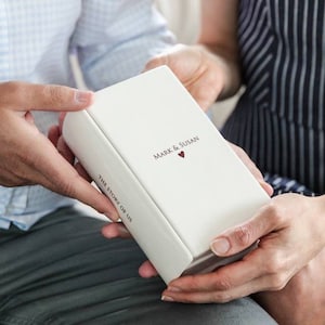 The Story of Us - Personalized Ceramic Keepsake Book Box - Anniversary or Wedding Gift