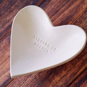 Sympathy Gift, Sympathy Present, Memorial Gift, In Memory of Gift - Dancing in Heaven - READY TO SHIP - Heart Shaped Bowl