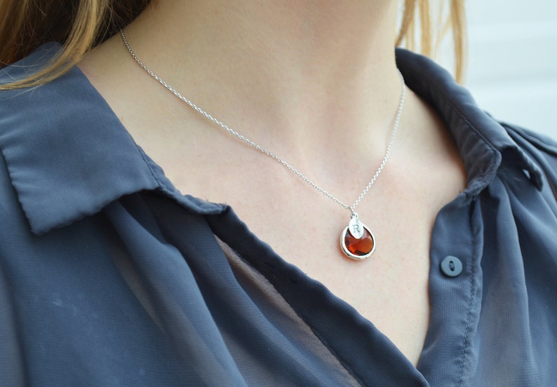 Personalized Topaz Necklace November Birthstone Necklace image 3