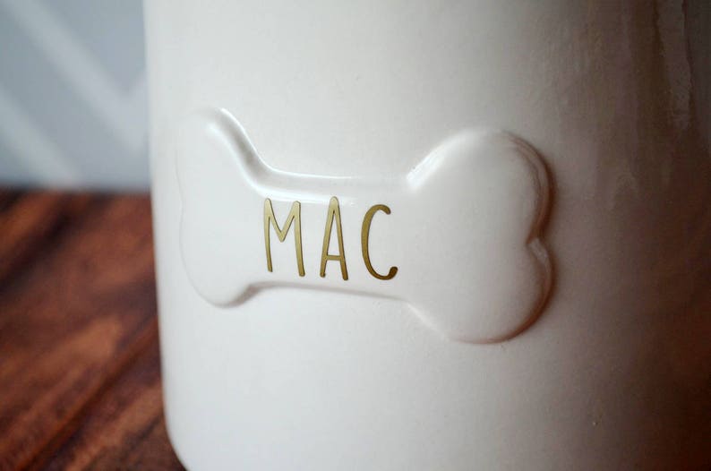 Large Dog Treat Jar, Dog Gift Personalized with Name in Gold or Silver image 4