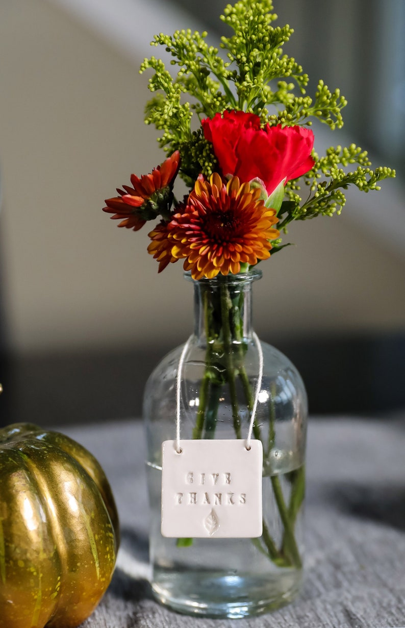 Hostess Gift, Thanksgiving Hostess Gift, Host Gift, Give Thanks READY TO SHIP Glass Bud Vase image 3