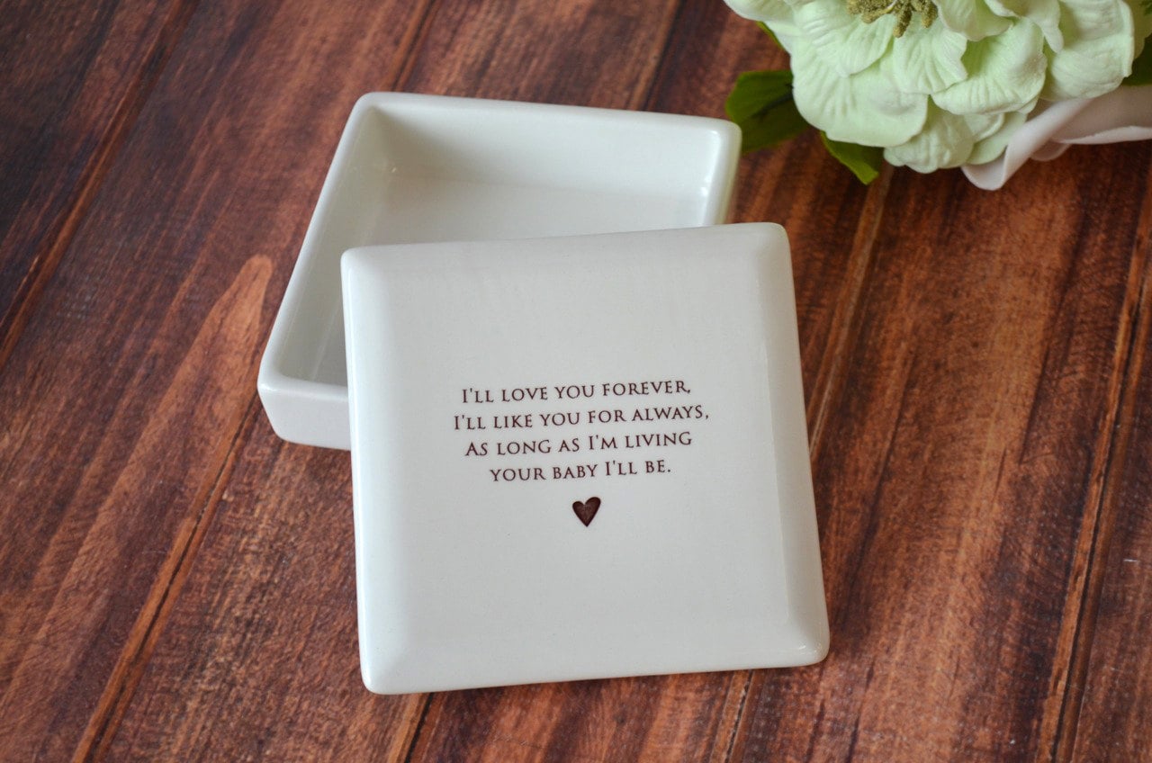 Mother of the Bride Gift - Square Keepsake Box - As Long as I'm Living Your Baby I'll Be