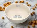 Cereal Bowl - Ceramic | Personalized | Add Custom Text | Child Gift | Birthday | Celebration | Text on Inside Rim and Bottom | White