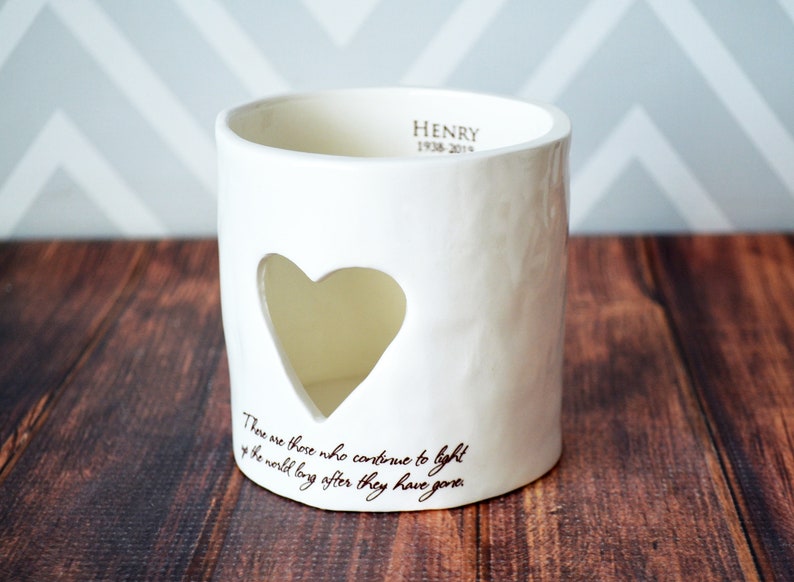 Sympathy Gift, Sympathy Heart Candle, Sympathy Votive Personalized w/ Name & Date There are those who continue to light up the world ... image 8