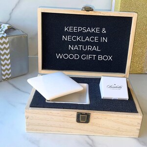 Personalized Keepsake Box w/ Blessing + Cross Necklace + Wood Memory Box Set - Baptism/Confirmation Gift