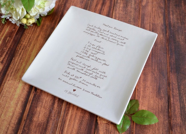 Mother's Day Gift, Recipe Plate, Personalized with Handwritten Recipe, Gift for Mom or Grandma image 1