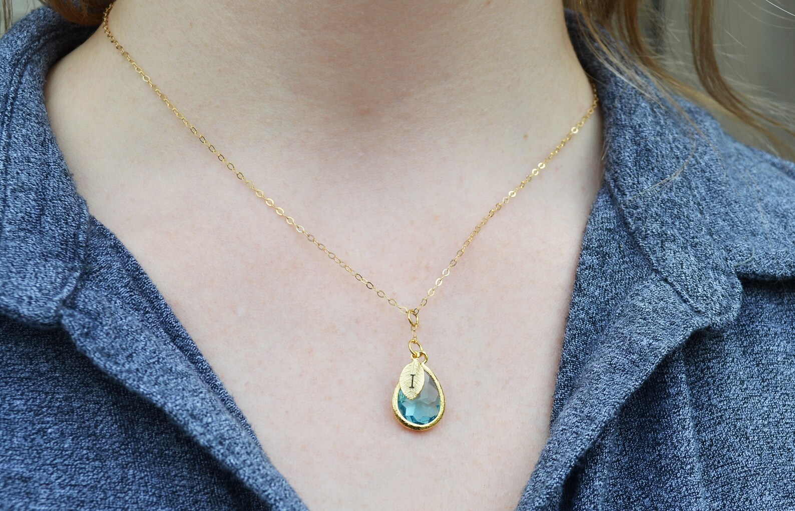 Peridot Bloom Necklace – Handcrafted Yellow Gold Fill August Birthstone